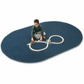 Carpets For Kids Rug, Anti-static, Nylon, KIDplyBack, Oval, 7ft 6inx12ft , Marine Blue CPT2170407